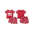 thumbnail image 2 of BemeyourBBs Toddler Baby Boy Game Day Football Outfit Infant Baby Boys Summer Clothes 6 12 18 24 Months 2 3 4 Years Short Sleeve Soccer Letters Print T Shirt Tops with Pockets Shorts 2Pcs Set, 2 of 9