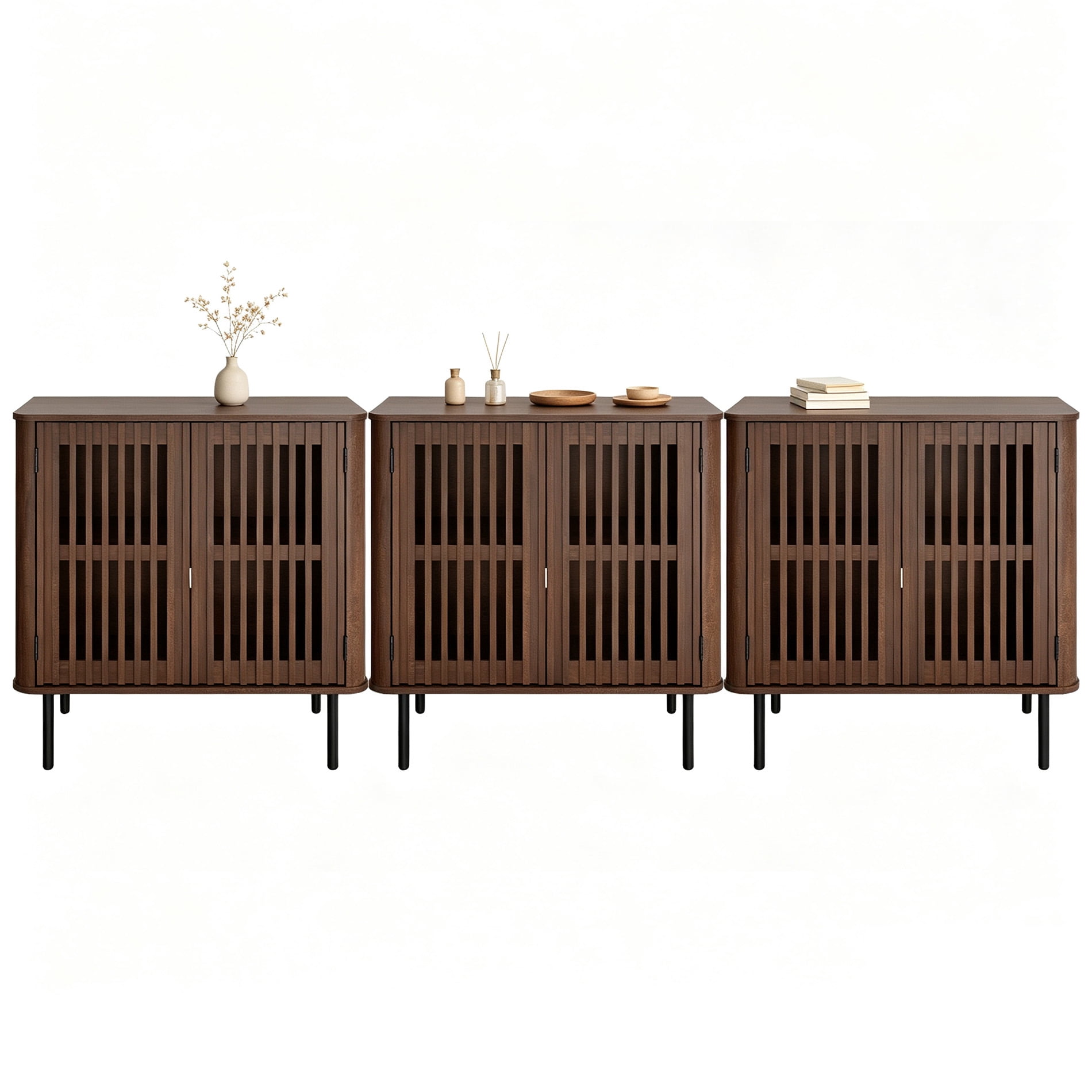 94.5" TV Stand for TVs up to 100", Entertainment Center Media Console Table for Living Room Bedroom, Walnut