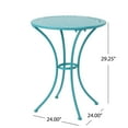 thumbnail image 5 of GDF Studio Coronad Outdoor Iron 3 Piece Bistro Set, Matte Teal, 5 of 13