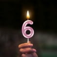 thumbnail image 4 of Pink number 2 candle, 2 birthday candle, Birthday Number Candles are suitable for weddings, anniversaries and birthday celebrations of digital candle cake topper decoration supplies., 4 of 5