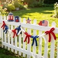 thumbnail image 6 of Lypsnake 4th of July Patriotic Crochet Bow Garland, Hand Knit Red White Blue Bow Star Strung Banner, Hanging Ornament for 250th Anniversary Memorial Day Porch Holiday Party Arrangement, 6 of 9