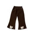 thumbnail image 7 of ZVAVZ Girls Corduroy Flare Pants Fall Winter Bell Bottoms Trousers with Pockets High Waisted Bell Bottoms Cute Pants Coffee 5-6Years, 7 of 7