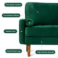 thumbnail image 6 of 70" Luxury Velvet Couch, Neche 3 Seater Modern Upholstered Loveseat Sofa in a Box, Office Home Living Room Furniture, 2 Pillows,Green, 6 of 8
