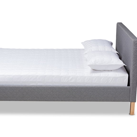 Baxton Studio Aneta Modern and Contemporary Grey Fabric Upholstered Queen Size Platform Bed