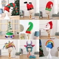 thumbnail image 1 of 2 piezas de sombreros navideños largos a rayas de piel sintética, sombrero de elfo de Papá Noel, sombrero de caramelo de Papá Noel para accesorios de disfraces de fiesta de Navidad, 1 of 2