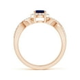 thumbnail image 2 of ANGARA Natural Oval Blue Sapphire Crossover Ring with Diamond Halo in 14K Rose Gold for Women (Size-7x5mm) | September Birthstone, Anniversary, Jewelry Gift for Women | Natural Blue Sapphire Ring, 2 of 10