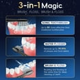 thumbnail image 2 of OILSAO Cepillo de dientes eléctrico con hilo dental combinado en un cepillo de dientes profesional con hilo dental para limpieza de dientes y eliminación de placa con hilo dental, recargable con 5 cab, 2 of 7