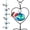 Dotted Blue, variant on 6-Piece Hand-Blown Glass Hummingbird Feeder, Stackable Hanging Metal Hearts, Outdoor Garden Decor, Red