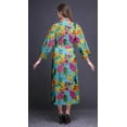 thumbnail image 3 of Bimba Turquoise Blue Flower Leaves & Ranunculus Bathrobes For Women Wrap Printed Bride Getting Ready Dress Robe For Girls S, 3 of 5