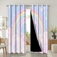 thumbnail image 2 of Rainbow Pattern Purple Pink Blackout Curtains, Clouds Stars Grommet Top Thermal Insulated Window Treatments For Baby Girls Princess Bedroom Home Wall Decor 26"W x 54"L (Pack of 2), 2 of 6