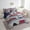 Grey Red, variant on 7Pcs Red Train Bedding Set Full Size Cartoon Car Comforter, Vintage Style Steam Engine Bedding Comforter Sets(1 Comforter, 1 Flat Sheet 1 Fitted Sheet 2 Pillowcases 2 Throw Pillow Covers)