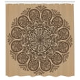 thumbnail image 3 of Ambesonne Brown Mandala Shower Curtain, Flower Leaves Stems, 69"Wx84"L, Brown Tan, 3 of 3