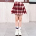 thumbnail image 2 of Dresses for Girls Childen Kids Pleated Plaid Elastic Waist Mini Skirt Party formal Skorts Princess Skirts Size 8 Y-9 Y, 2 of 5