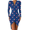 thumbnail image 1 of WILLBEST Vestido Casual Para Mujer, Vestido Belleza Con Escote En V Profundo, Vestido Irregular De Manga Larga, Vestido Para Cena, Fiesta, Banquete, Vestido Belleza Ajustado 63, 1 of 3