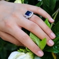 thumbnail image 3 of PERITANG Mens Titanium Ring Wedding Band Cubic Zirconia Blue Gemstone Engagement Ring Hand Jewelry With White Gift Box, 3 of 8