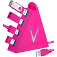 thumbnail image 1 of Hub 3.0 CHL-USB, Répartiteur USB 4 Ports pour Ordinateur Portable, Adaptateur Clavier et Souris Ps4 Compatible avec Xbox, PC, MacBook, Surface Pro, Clé USB, HDD, Console, Imprimante, Appareil Photo, Clavier, Souris, Rose Vif, 1 of 4