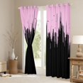thumbnail image 3 of Homewish Neon Stripe Black Out Curtains,Modern Geometric Print Curtains Pack of 2 (42x63 Each),Pink Black Bedroom Curtains For Girls Boys,Ultra Soft Home Decor, 3 of 6