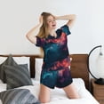 thumbnail image 5 of Rateoe Cosmic Paint Swirl for 2 Piece Short Sleeves Pajama Sets Casual Lounge Sleepwear Ladies Pjs Sets with Pocket-Medium, 5 of 6
