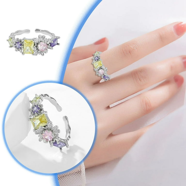 Jewelry Rings for Women The Ring Thing Animal Rings for Women Face Ring Size 17 Ring Xiao Fingernail Rings for Women Wedding Ring Simple Wolf Ring Matching Dinosaur Rings Resin Fruit Rings