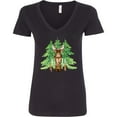 thumbnail image 3 of Inktastic Alaska Moose and Trees Women's V-Neck T-Shirt, 3 of 5