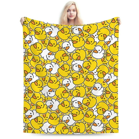 Yellow Ducks Throw Blankets, Gifts for Adult Blanket, Lightweight Cozy Warm Flannel Blankets Throw for Home Decor Bed Couch 40"x30"