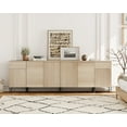 thumbnail image 5 of Wampat Reeded Accent Cabinet – 94.5" Credenza with Doors, Adjustable Shelves & Charging Station, Beige, 5 of 11