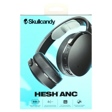Skullcandy Hesh ANC Noise Canceling on-Ear Wireless Headphones, True Black