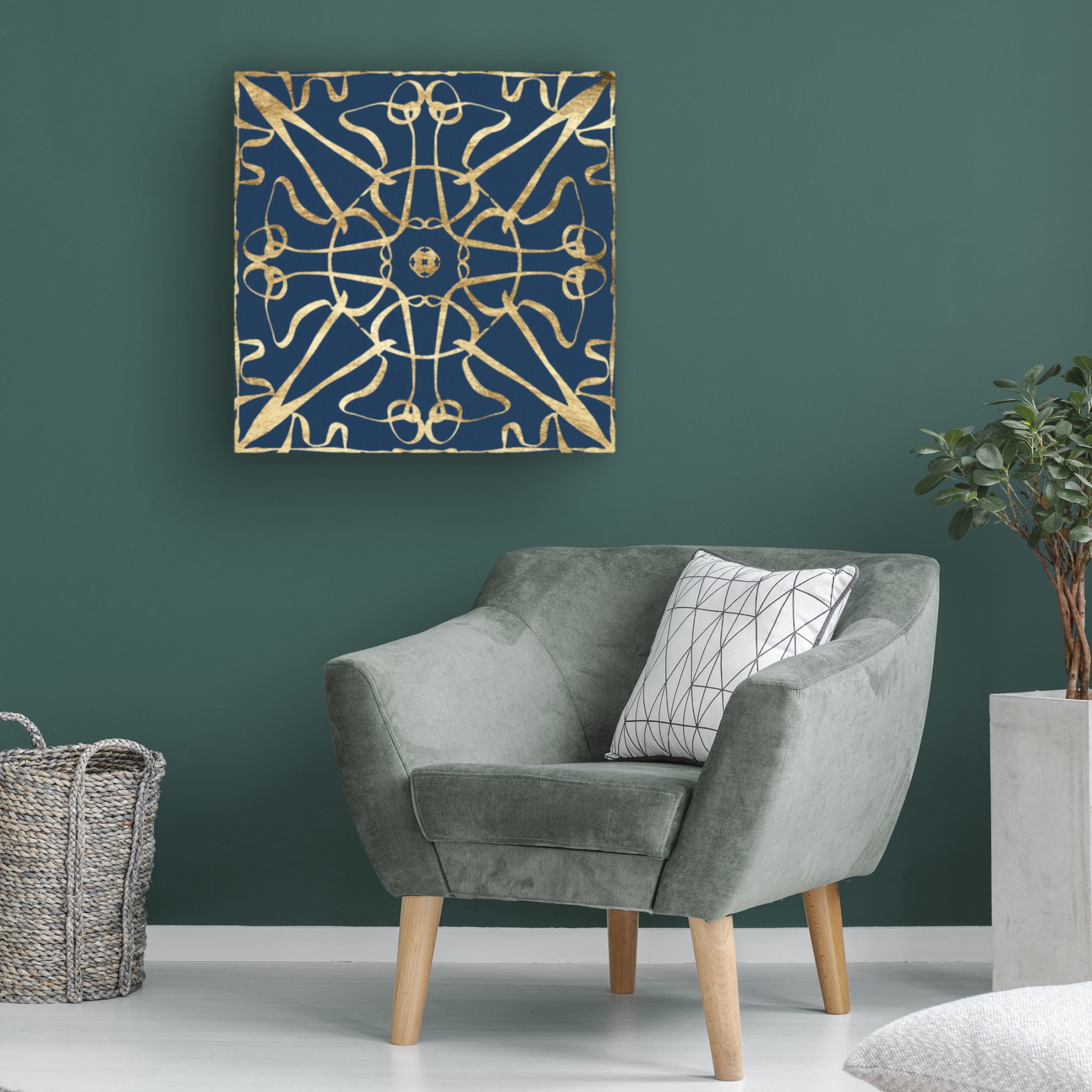 Trademark Fine Art Alonzo Saunders Motif on Blue VI Canvas Wall Art