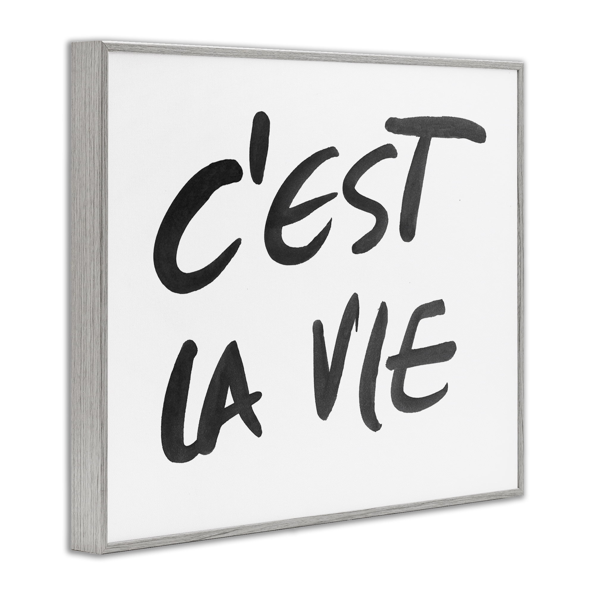 Stupell Industries C'est La Vie Minimal Text Gray Framed Giclee Art, design by SD Graphics Studio