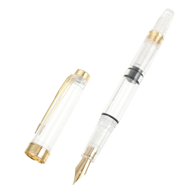 Redempat Stylo Plume Transparent Couleur Large Application Adapté pour Écrire Dessiner et Prendre des Notes Stylo Piston-0.5mm 1Set