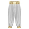 thumbnail image 5 of Eandarui Men's Arabian Prince Costume Harem Pants Lantern Long Pants Carnival Party Pants White 3XL, 5 of 6