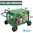 thumbnail image 7 of Extra-Large Rolling Garden Cart and Kneeler, 2026 Heavy Duty Gardenning Cart with Seat and Kneeler - Garden Rolling Stools with Wheels for Seniors, Lawn, Patio & Backyard Gardening, Green, 7 of 7