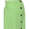 thumbnail image 4 of Women's Cotton A-line Button Front High Waist Front Slit Knee Length Skirt, Color : Pista Green, Size: 3XL, 4 of 5