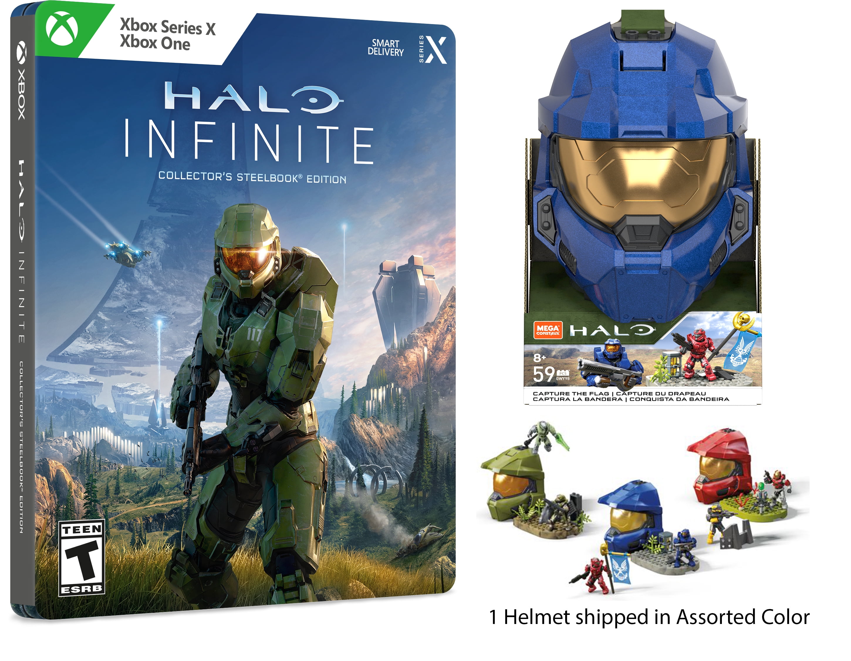 Halo Infinite Collector S Steelbook Edition Mega Construx Assorted Color Halo Helmet Microsoft Xbox Series X And Xbox One Walmart Com<script async src=