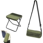 Foldable Backpack Stool, Mountaineering and Hiking Portable Stool, Pocket Handbag Stools, Lightweight Outdoor Seat with Adjustable Strap, Outdoor Zipper Pack Folding Chair for Travel Fishing