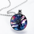 thumbnail image 2 of Dragonfly Glass Design Circular Pendant Women's Necklace, 2 of 5