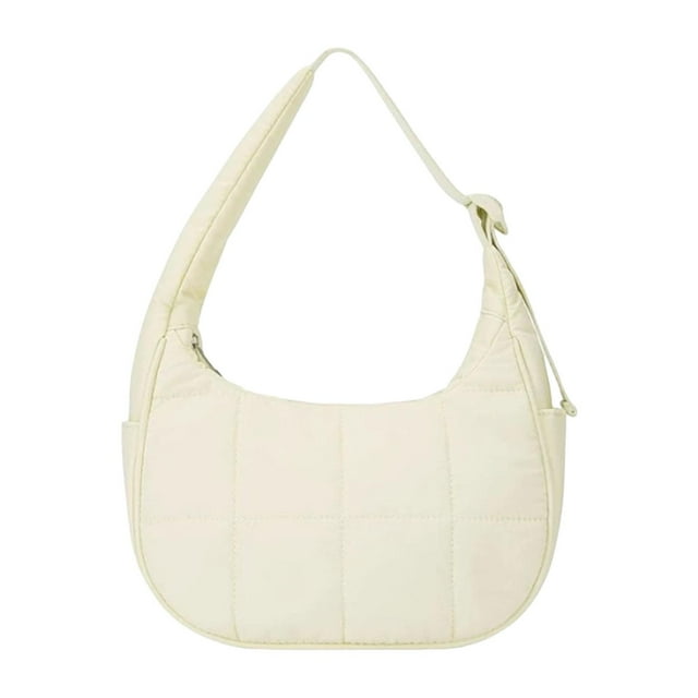 Bolso de mano acolchado de moda para mujer, ideal para el trabajo, viajes y citas. Beige