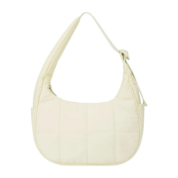 Bolso tipo hobo con cierre de cremallera debajo del brazo para fiestas, trabajo, compras, viajes festivos Beige