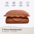 thumbnail image 6 of IR Imperial Rooms 3Pc-Embossed Luxury Bedspread Microfiber Floral Vintage Quilt Set Lightweight Full/Queen Rust, 6 of 13