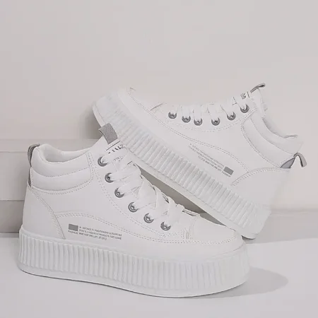 

Women‘s Casual Sneakers Thick Sole High Top Lace-up Skate Shoes