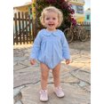 thumbnail image 4 of RUINIXCW Infant Girl Bubble Romper Long Sleeve Contarst Color Jumpsuit, 4 of 8