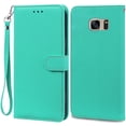thumbnail image 1 of S7Edge Case For Samsung Galaxy S7 Case Leather Wallet On For Samsung S7 Edge Case Soft Flip Cover For Samsung S7 S 7 Edge Fundas Sky Blue -Strap For Samsung S7, 1 of 6