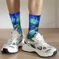 thumbnail image 6 of Logiee Colorful Stained Glass Crocodile Print Adult Socks for Men & Women,Calf Socks, Ankle Socks,Boots Socks,Breathable Casual Sock,Unisex Crew Socks, 6 of 6