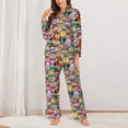 thumbnail image 2 of Sikiie Cute Cartoon Owls Women's Long-Sleeve Shirt and Full-Length Bottom Pajama Set (s-xxl)-Large, 2 of 7