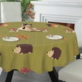 thumbnail image 5 of Eveokoki Fall Round Tablecloth,Harvest Tablecloth 60 inch,Squirrel Hedgehog Toadstool Mushrooms Autumn Leaf Indoor or Outdoor Holiday Table Harvest Fall Decorations for Home,Dinner, 5 of 5