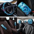thumbnail image 4 of Yuyamidu 14 PCS Dolphin Car Seat Covers Blue Ocean Steering Wheel Cover Heart Seatbelt Strap Pad Armrest Cover Pad Headrest Covers Keychain Cup Coasters or SUV Truck, 4 of 7