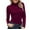 Z-Red, variant on Rigardu Long Sleeve Shirts For Women V Neck Henley Tops Slim Fit Basic Ribbed Knit Button Down T Shirts Tops shirts for women womens shirts Black + L