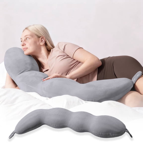 CHARRYARN Pillow with pea-shaped support, soft plush body cushion ideal for side sleeping, reading, and relaxation - versatile pressure-relief pillow with removable, machine-washable cover