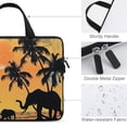 thumbnail image 3 of Werpe Elephants Palm Trees Sunset Neoprene Laptop Bag Diving Fabric Tablet Cover Computer Protective Handle Case 17inch, 3 of 5