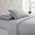 thumbnail image 2 of Spirit Linen Home - Twin Microfiber Lace Light Gray Sheet Set, 2 of 2